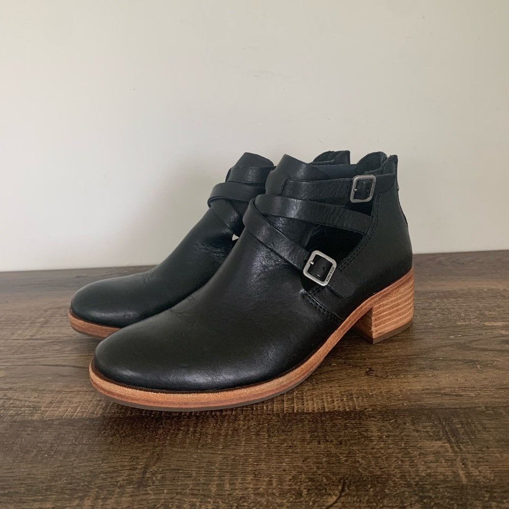 KORK EASE Jardin Black 6.5 Bootie with Buckles K65803 Ankle Boots